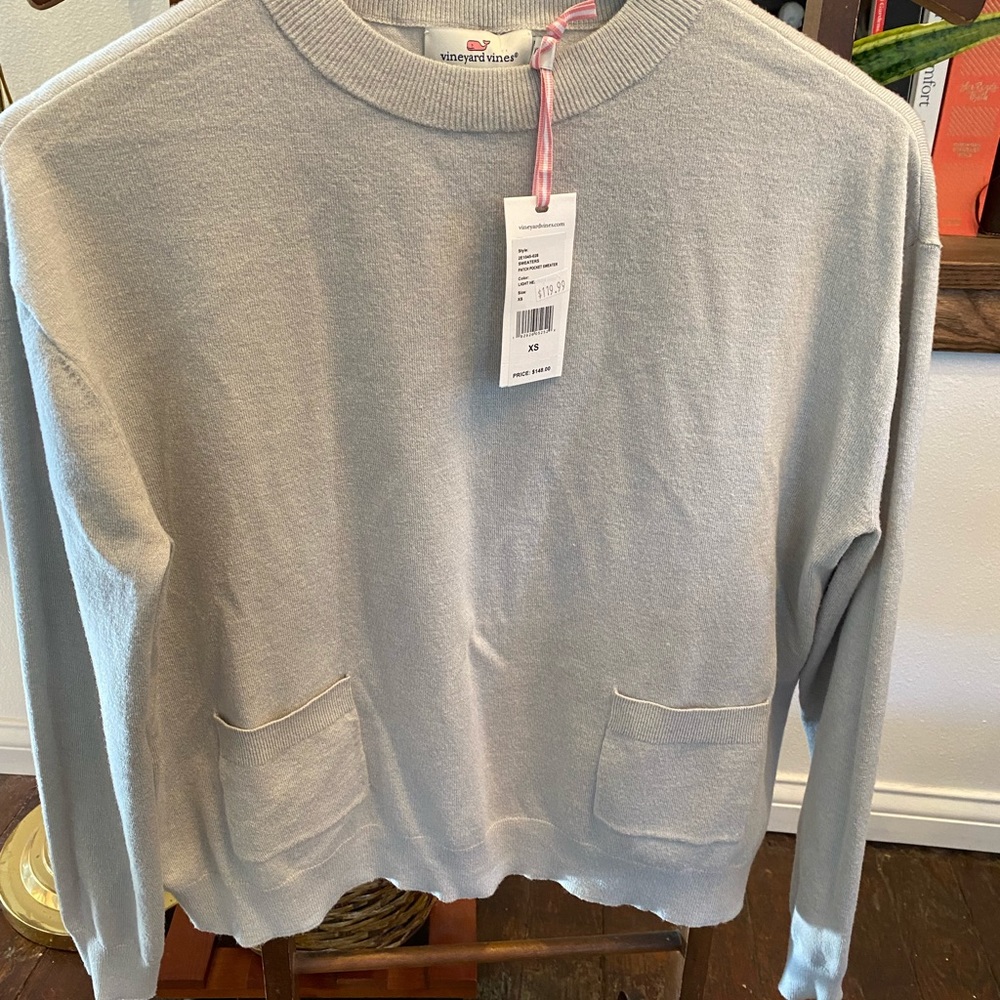 Vineyard Vines Patch Pocket Sweater - light heather gray
